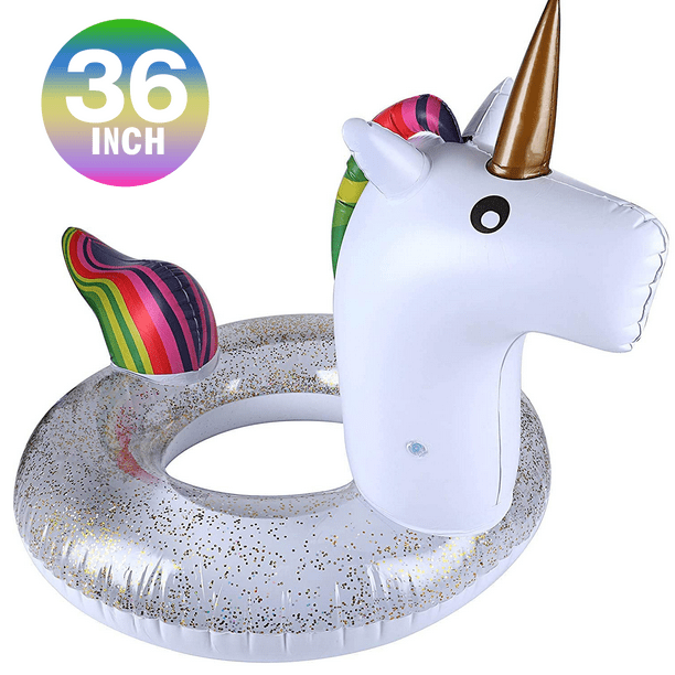 Inflatable Unicorn Pool Float Floatie Ride On with Fast Valves Beach Swimming Floaty Pool Party Toys Summer Lounge Raft Party Decorations Toys for Kids Adults 